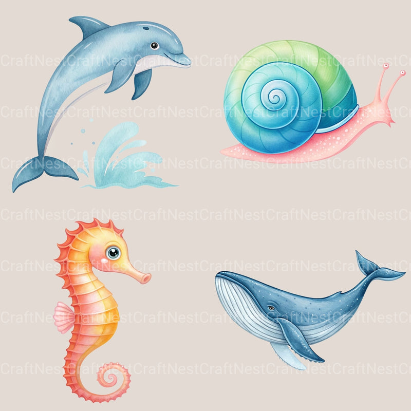 Undersea Creatures Clipart Bundle - CraftNest - Digital Crafting and Art