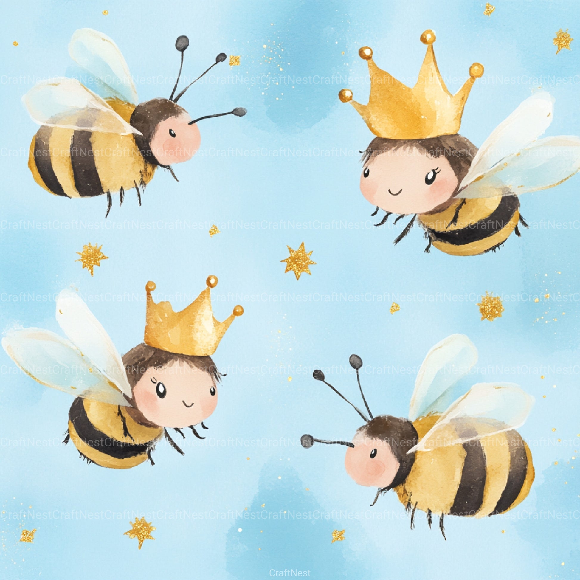 Princess Bee Digital Paper - CraftNest - Digital Crafting and Art
