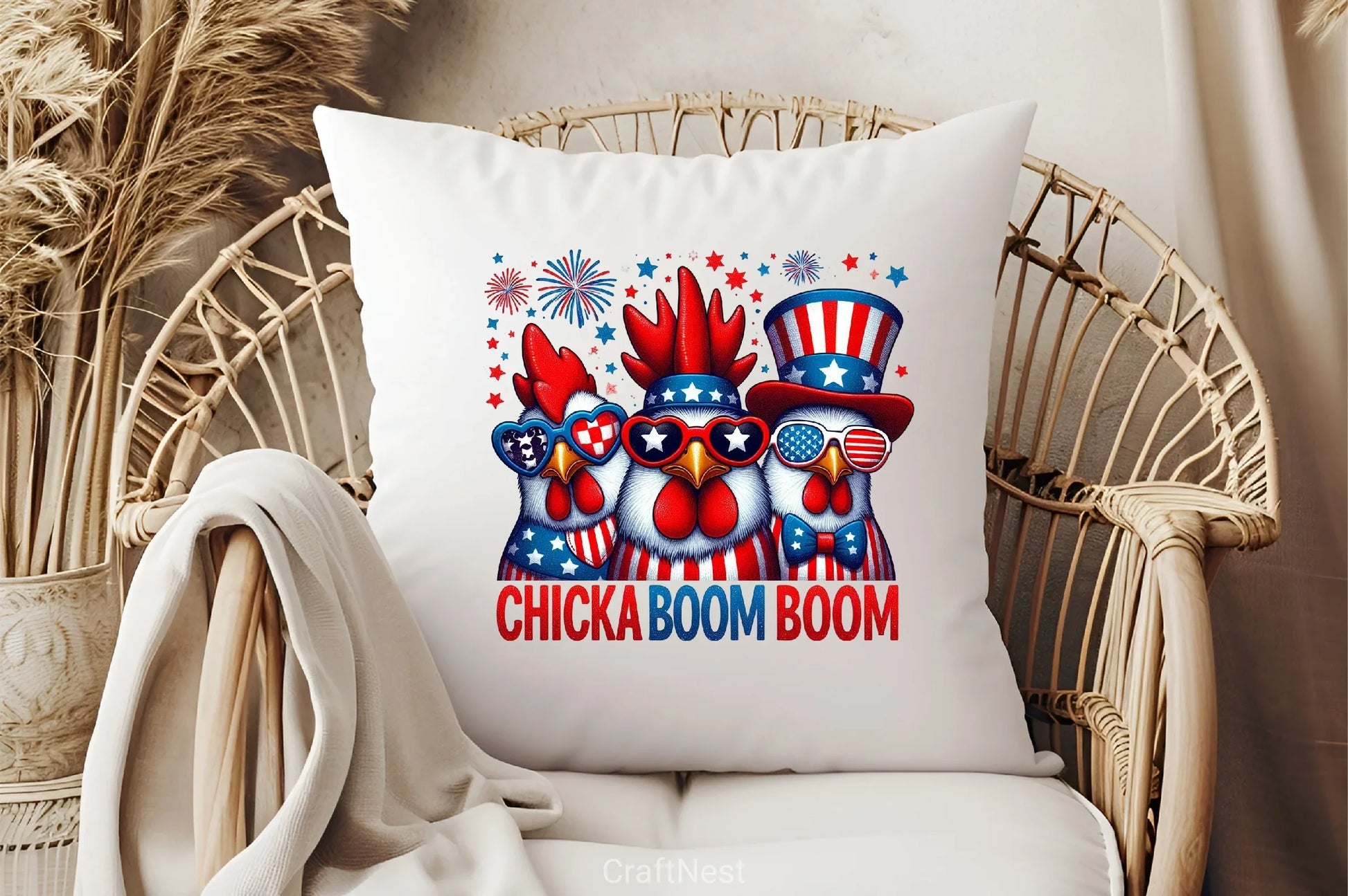 Patriotic Chicken USA 4th of July Clipart Bundle - CraftNest - Digital Crafting and Art