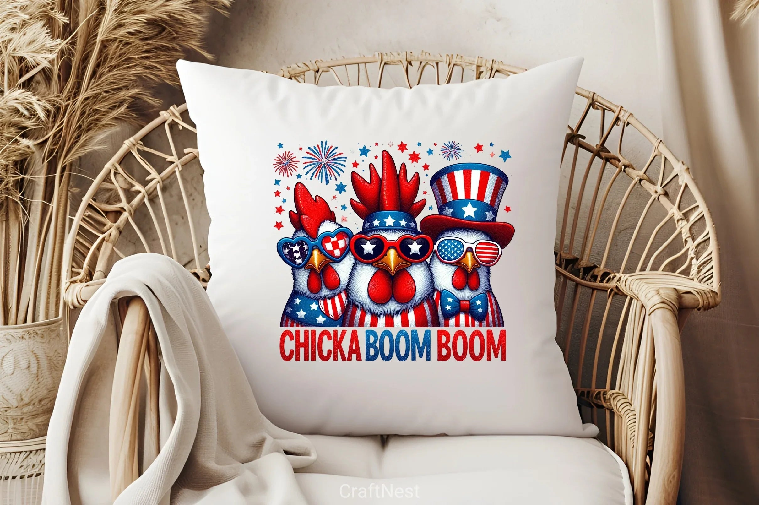 Patriotic Chicken USA 4th of July Clipart Bundle - CraftNest - Digital Crafting and Art