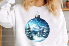 Blue Baubles Christmas Tree Ornaments Clipart Bundle - CraftNest - Digital Crafting and Art