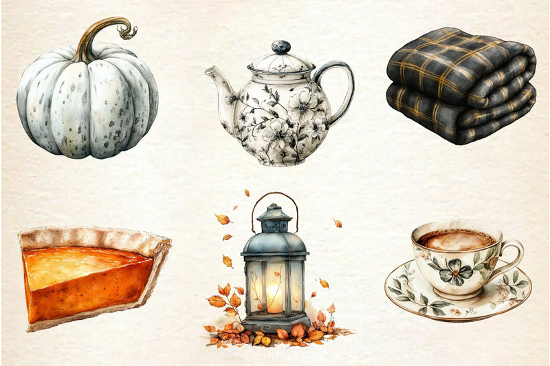 Black White Autumn Clipart Bundle 2 - CraftNest - Digital Crafting and Art