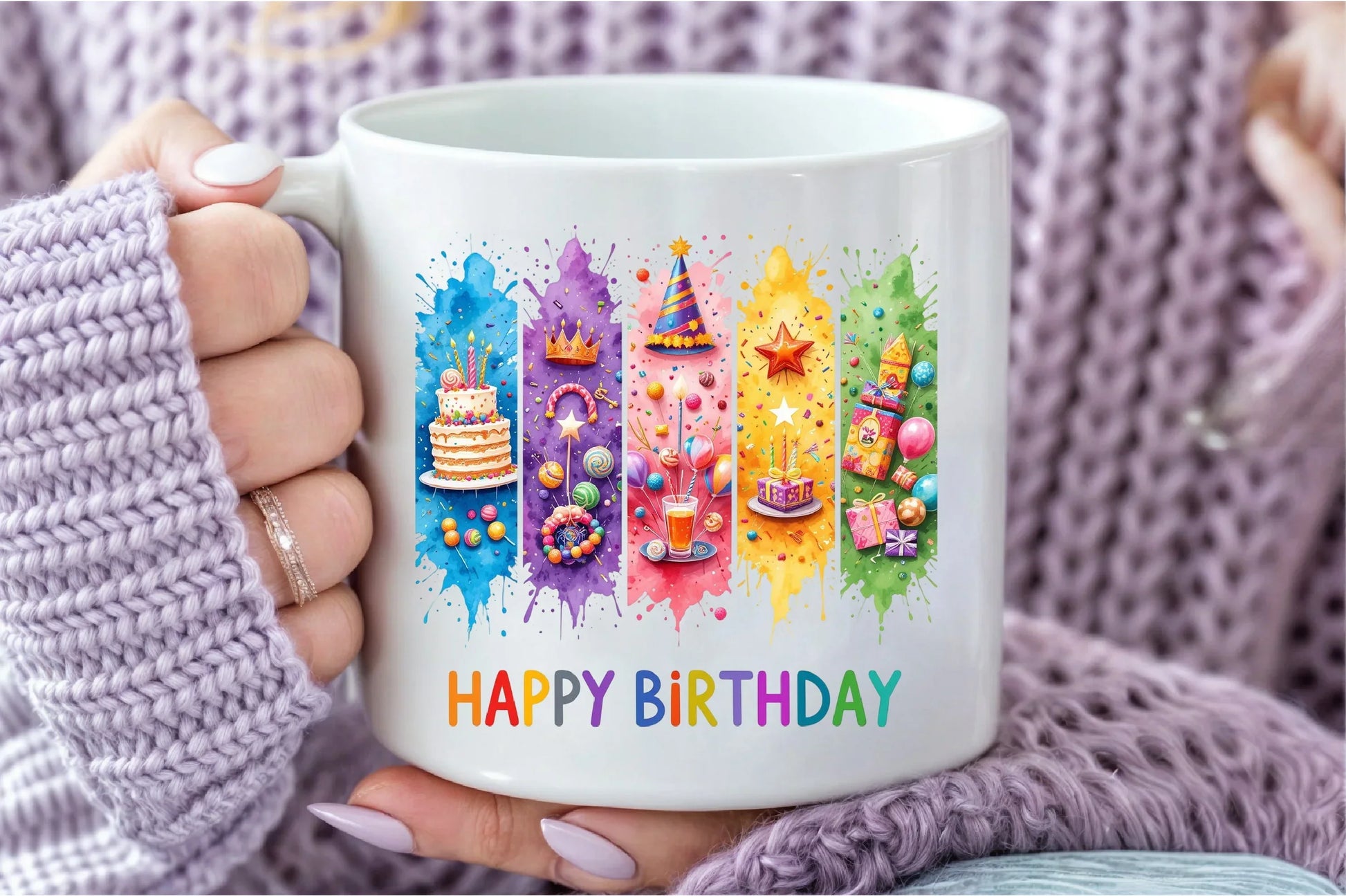 Happy Birthday Brushstroke Design Clipart Bundle - CraftNest - Digital Crafting and Art
