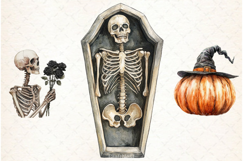 Vintage Halloween Clipart Bundle 12 - CraftNest - Digital Crafting and Art