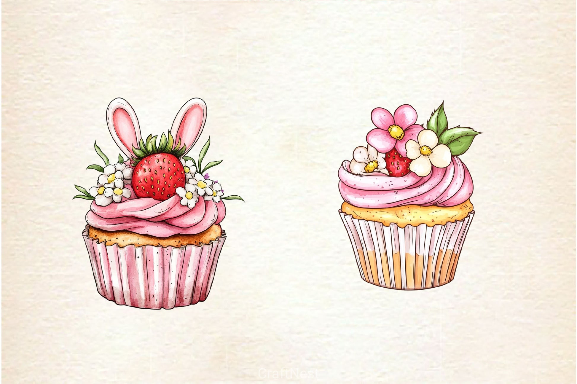 Easter Cupcake Clipart Bundle 3 - CraftNest - Digital Crafting and Art