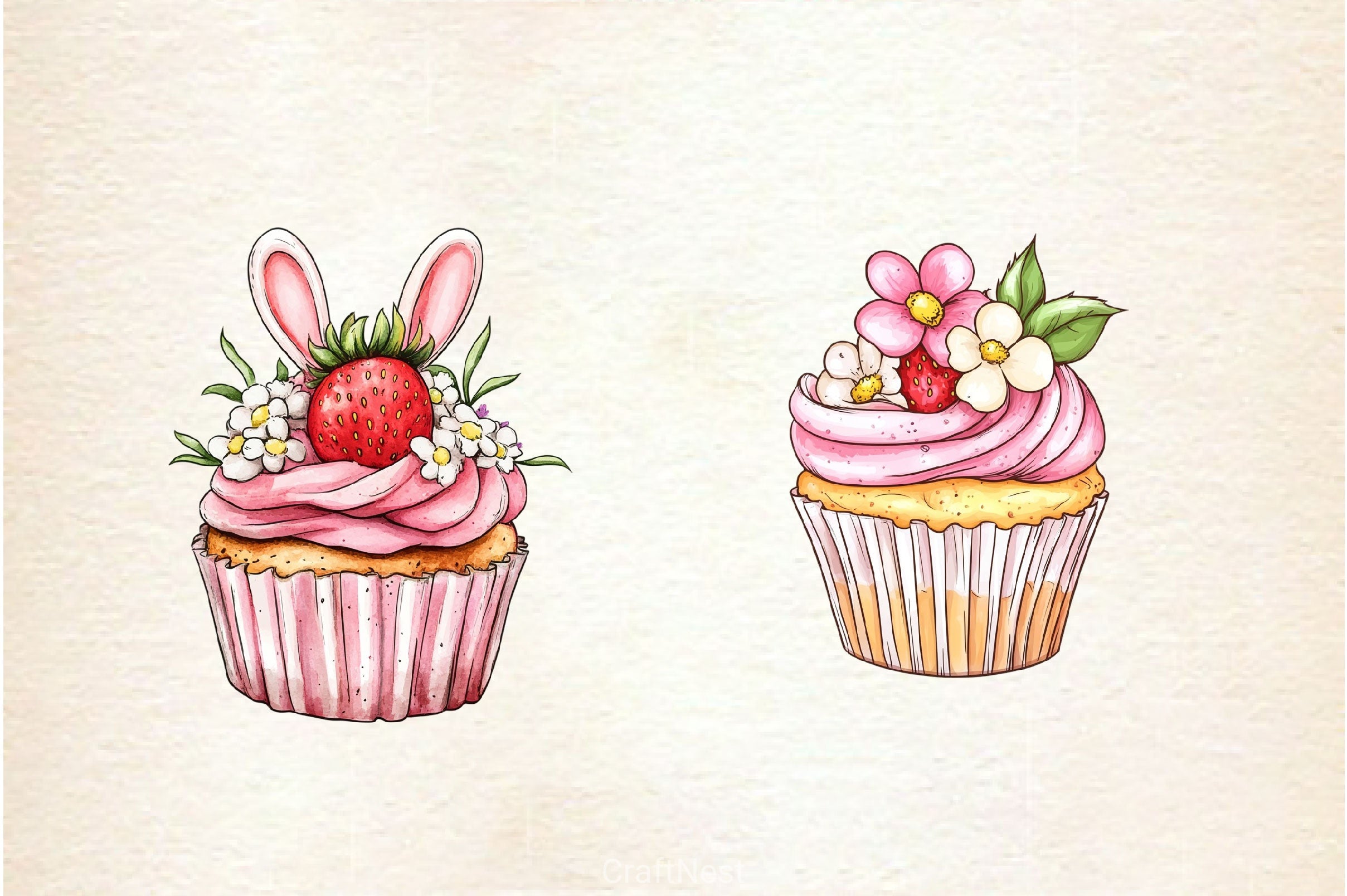 Easter Cupcake Clipart Bundle 3 - CraftNest - Digital Crafting and Art