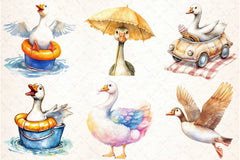 Silly Summer Goose Clipart Bundle - CraftNest - Digital Crafting and Art