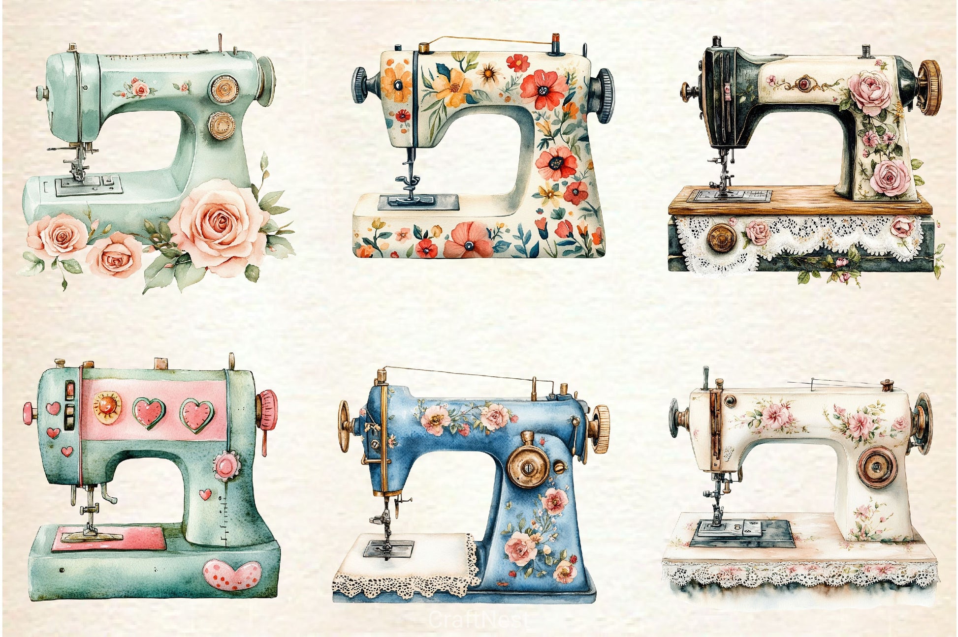 Sewing Machine Clipart Bundle 3 - CraftNest - Digital Crafting and Art