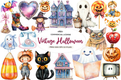 Cute Vintage Aesthetic Halloween Clipart Bundle - CraftNest - Digital Crafting and Art