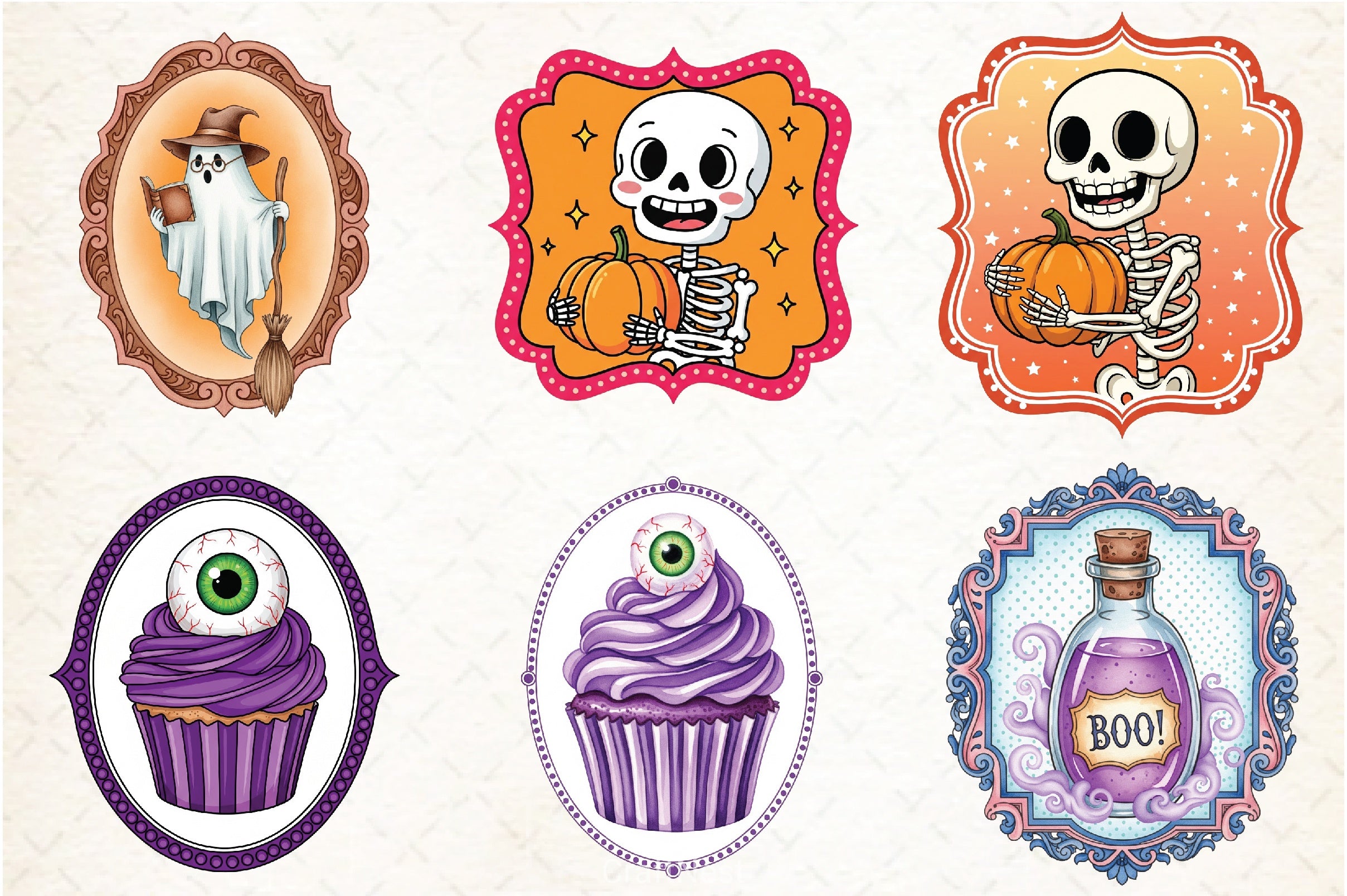 Vintage Halloween Frames Clipart Bundle - CraftNest - Digital Crafting and Art