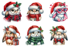 Christmas Bunny Clipart Bundle - CraftNest - Digital Crafting and Art