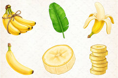 Banana Clipart Bundle 1 - CraftNest - Digital Crafting and Art