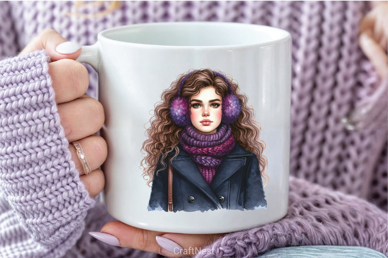 Winter Girl Clipart Bundle 12 - CraftNest - Digital Crafting and Art