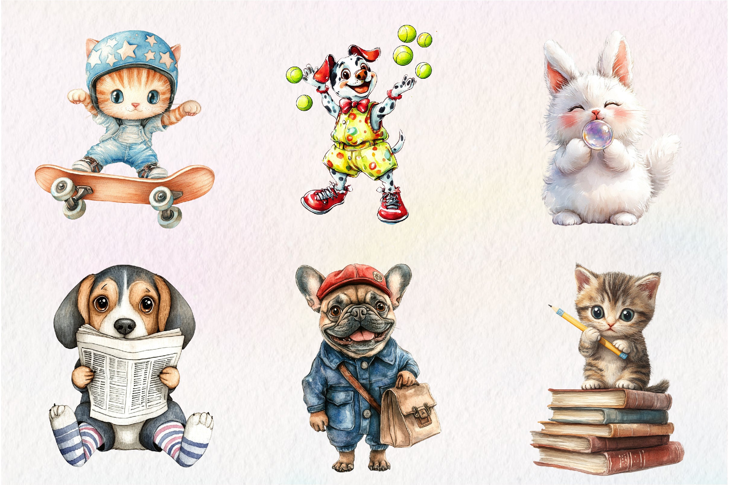 Quirky Dog And Cat Clipart Bundle - CraftNest - Digital Crafting and Art