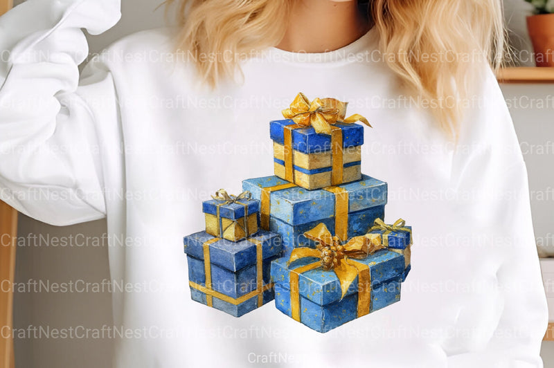 Blue and Gold Christmas Navy Clipart Bundle - CraftNest - Digital Crafting and Art