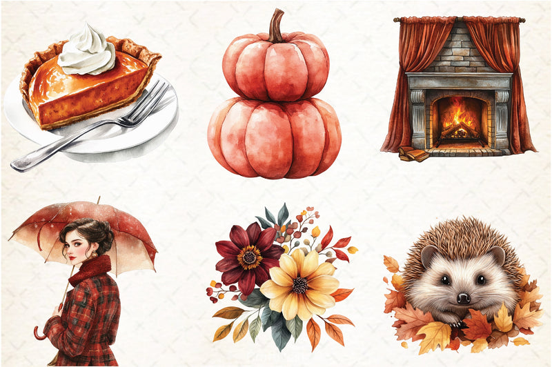 Burgundy Autumn Clipart Bundle 5 - CraftNest - Digital Crafting and Art