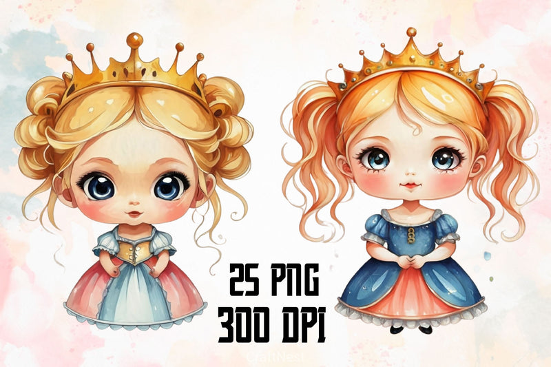 Cute Girl Princess Clipart Bundle - CraftNest - Digital Crafting and Art
