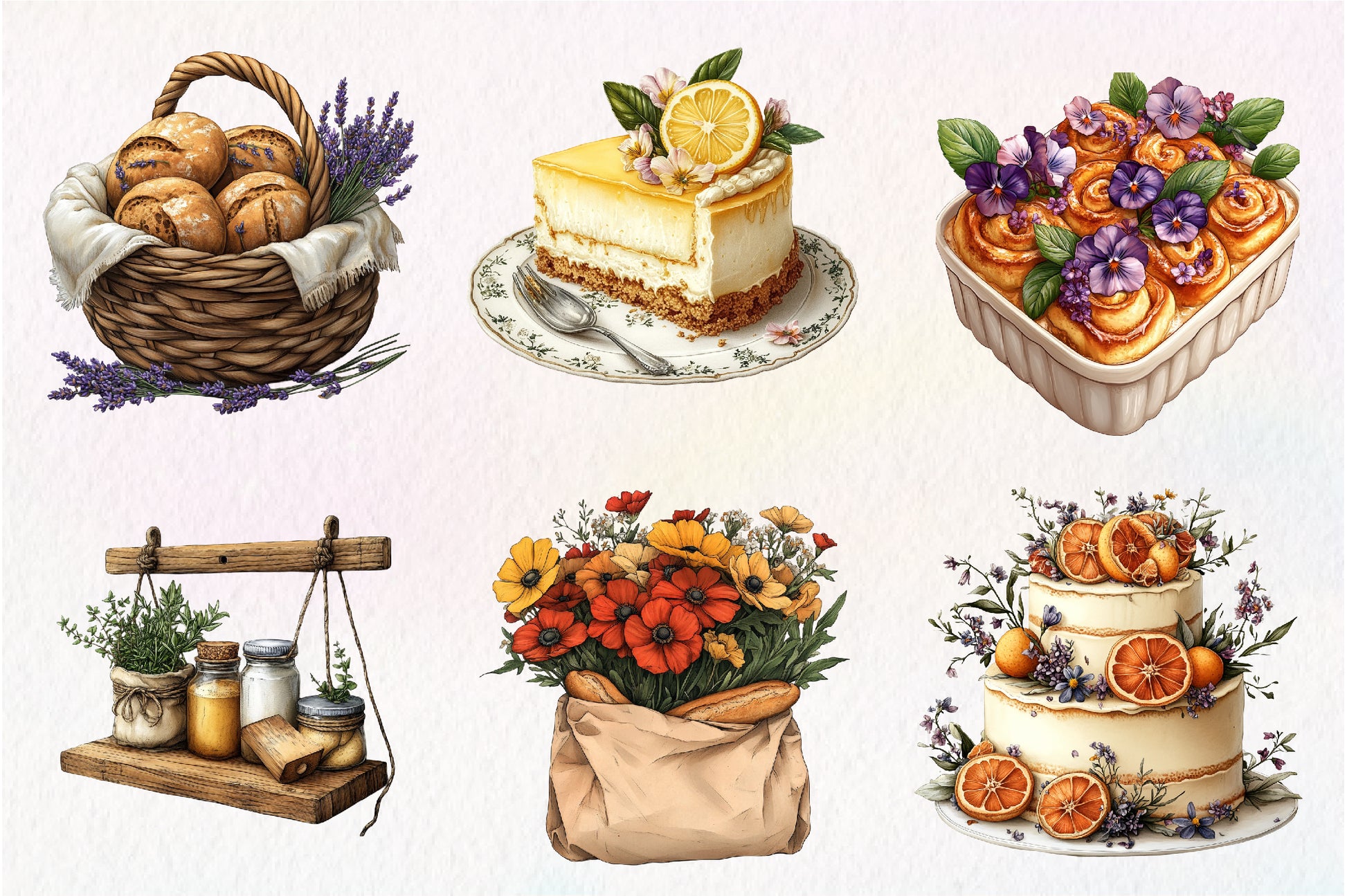 Bohemian Summer Baking Clipart Bundle - CraftNest - Digital Crafting and Art