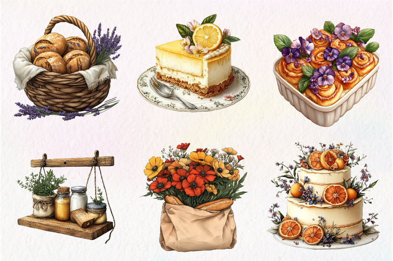 Bohemian Summer Baking Clipart Bundle - CraftNest - Digital Crafting and Art