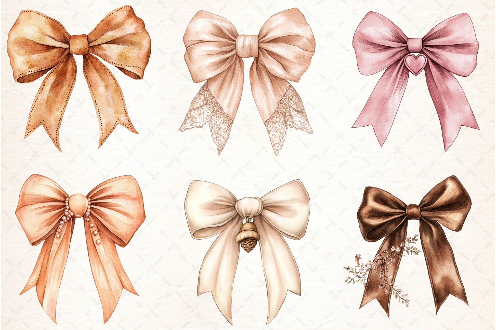 Autumn Coquette Bows Clipart Bundle - CraftNest - Digital Crafting and Art