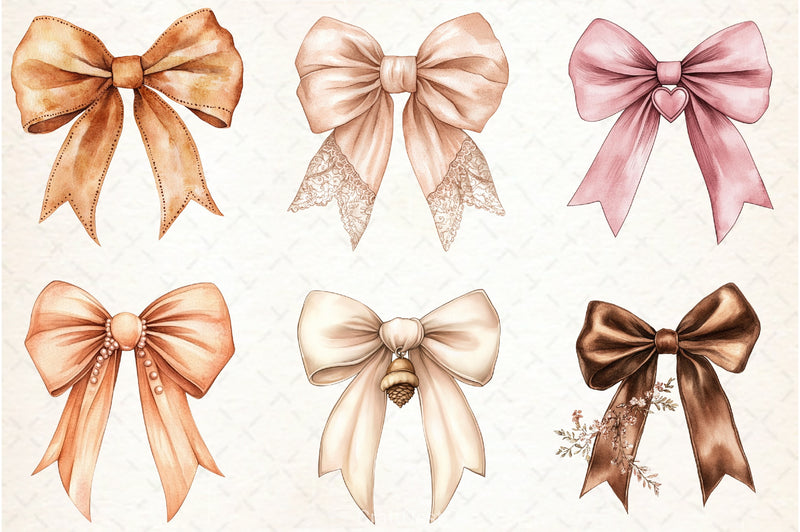 Autumn Coquette Bows Clipart Bundle - CraftNest - Digital Crafting and Art