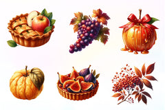 Autumn Fruits Clipart Bundle - CraftNest - Digital Crafting and Art
