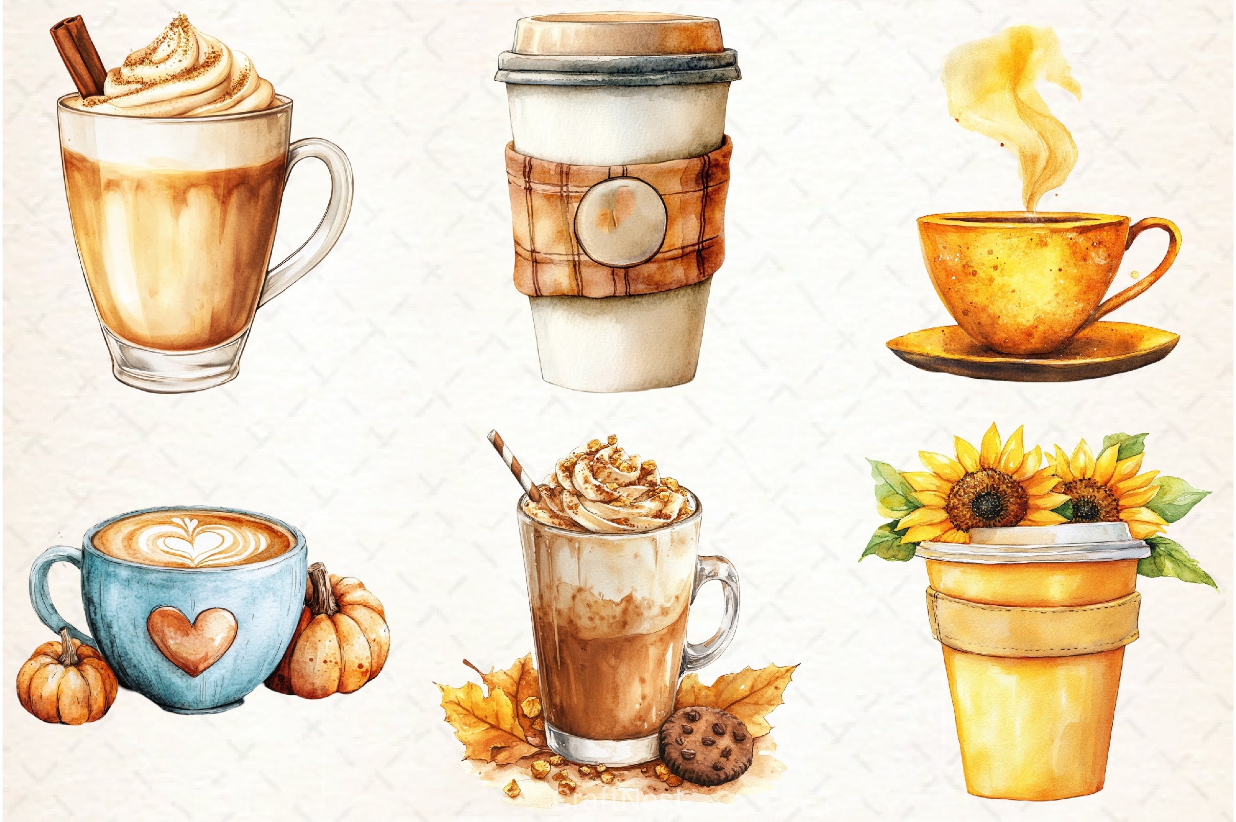 Fall Coffee Clipart Bundle 3 - CraftNest - Digital Crafting and Art