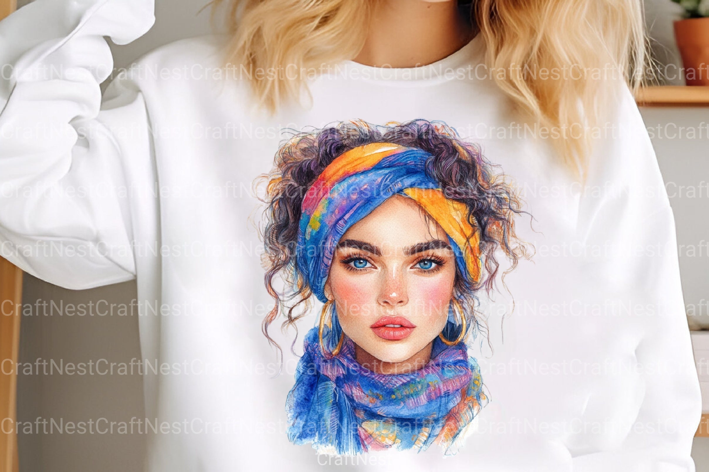 1980s Curly Hair Woman Clipart Bundle - CraftNest - Digital Crafting and Art