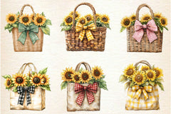 Summer Sunflower With Tote Bag Clipart Bundle - CraftNest - Digital Crafting and Art