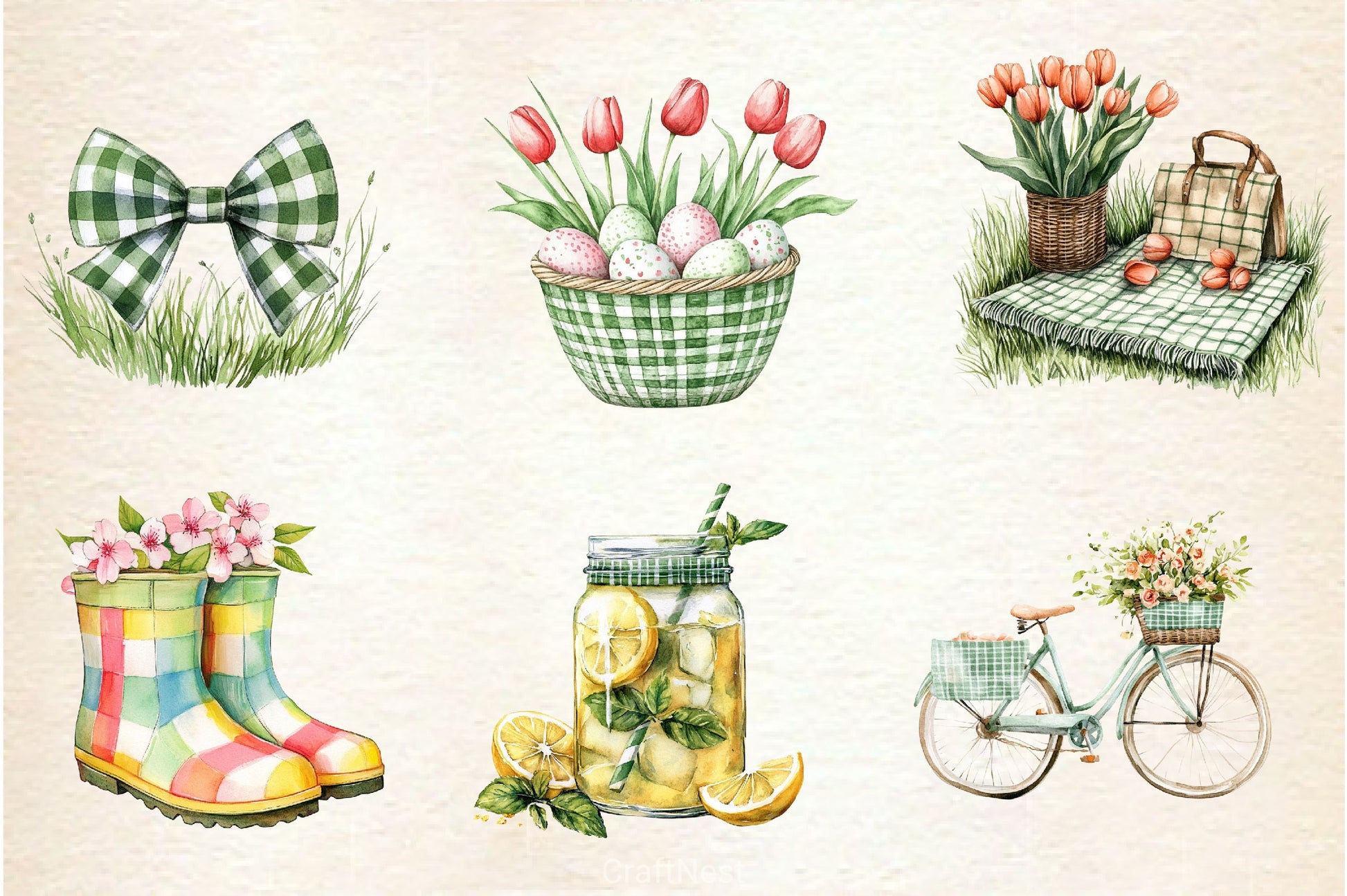 Fun Pastel Spring Clipart Bundle - CraftNest - Digital Crafting and Art