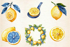 Yellow Blue Lemon Clipart Bundle - CraftNest - Digital Crafting and Art