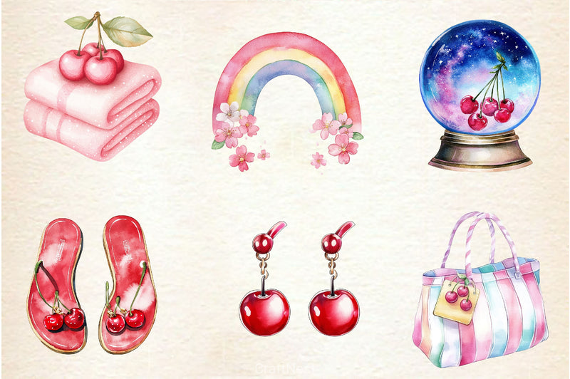 Cherry Red Magical Summer Clipart Bundle 2 - CraftNest - Digital Crafting and Art