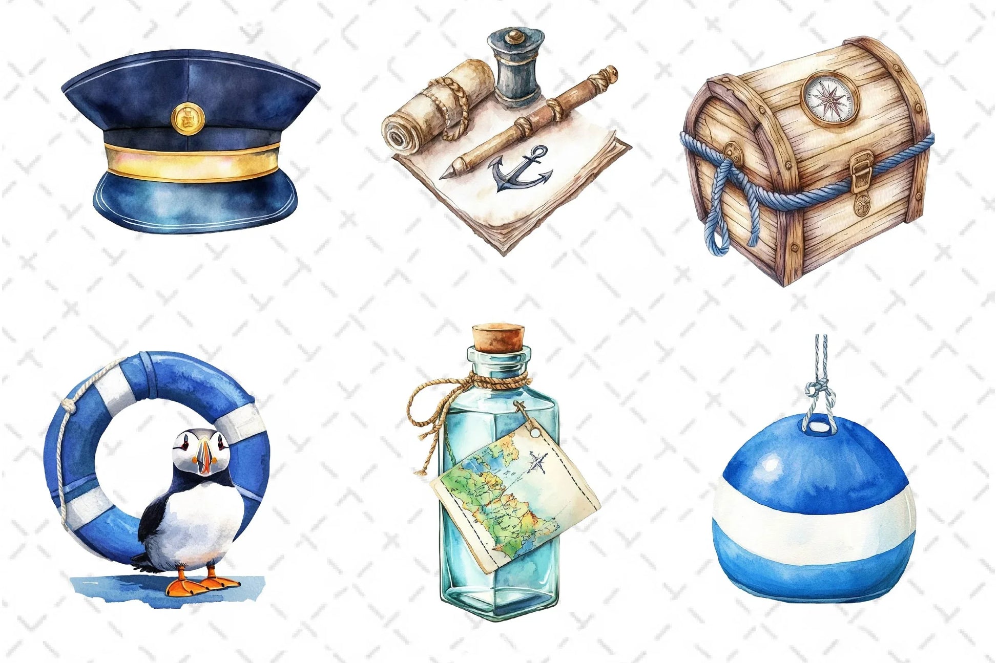 Blue Nautical Collection Clipart Bundle - CraftNest - Digital Crafting and Art
