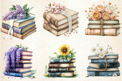 Spring Flower Book Stack Clipart Bundle 8 - CraftNest - Digital Crafting and Art