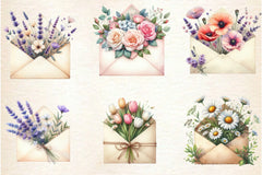 Spring Envelope Flower Letter Clipart Bundle 2 - CraftNest - Digital Crafting and Art