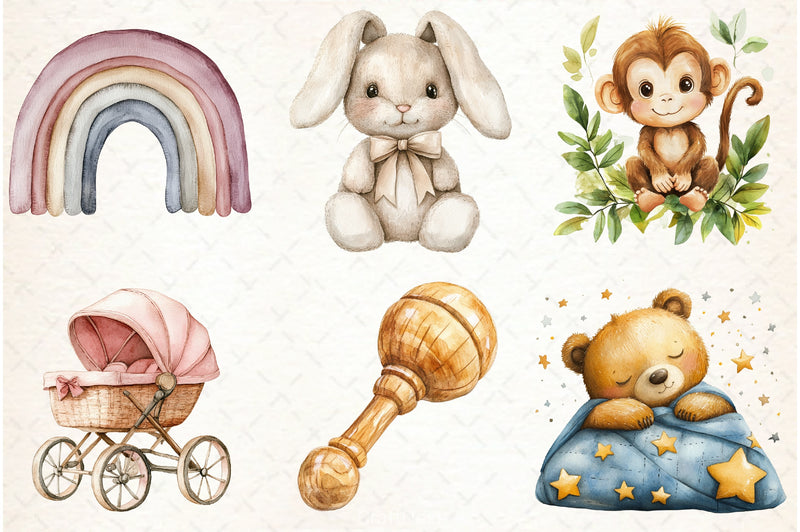 Boho Baby Clipart Bundle - CraftNest - Digital Crafting and Art