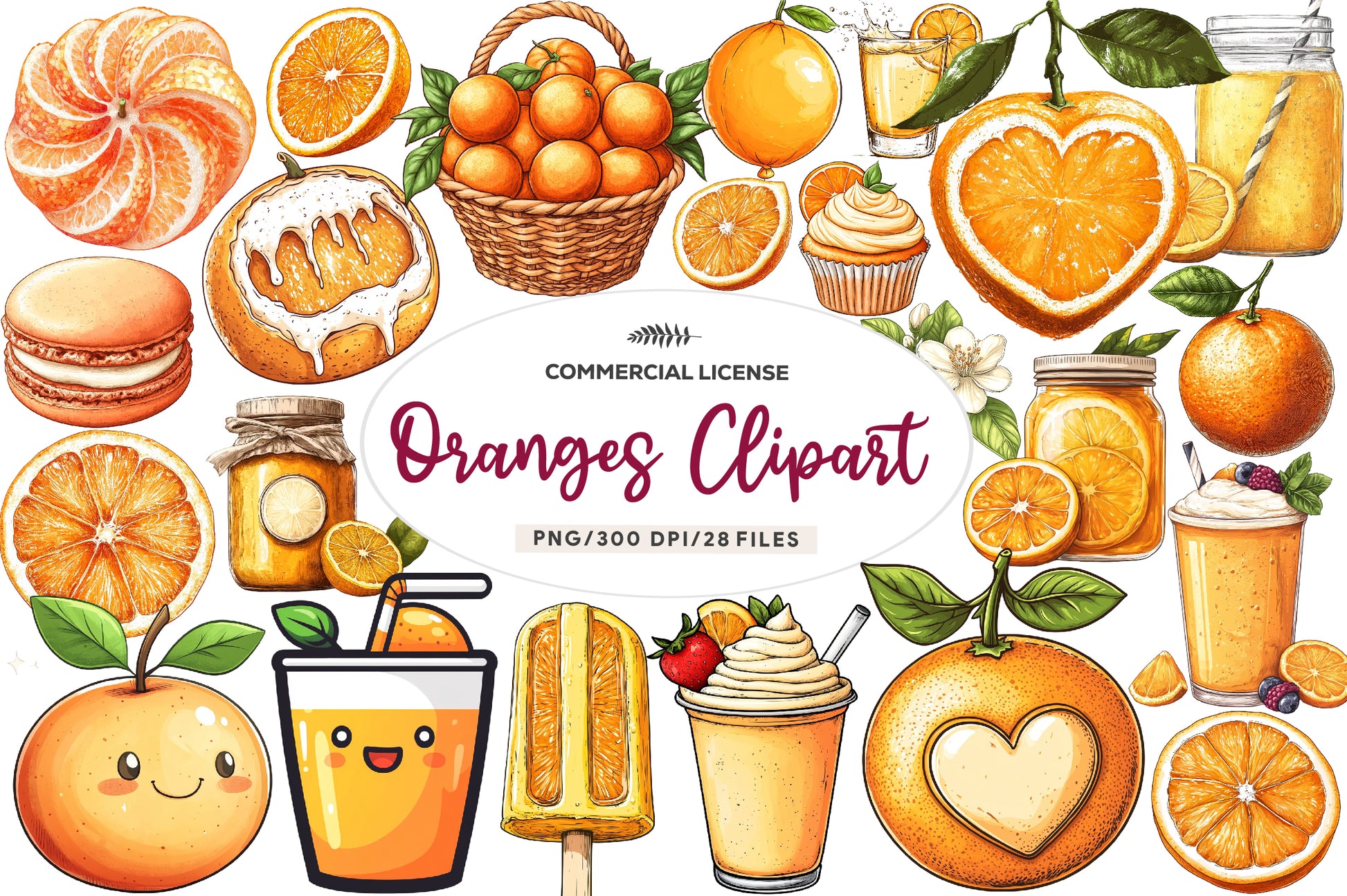 Oranges Clipart Bundle - CraftNest - Digital Crafting and Art