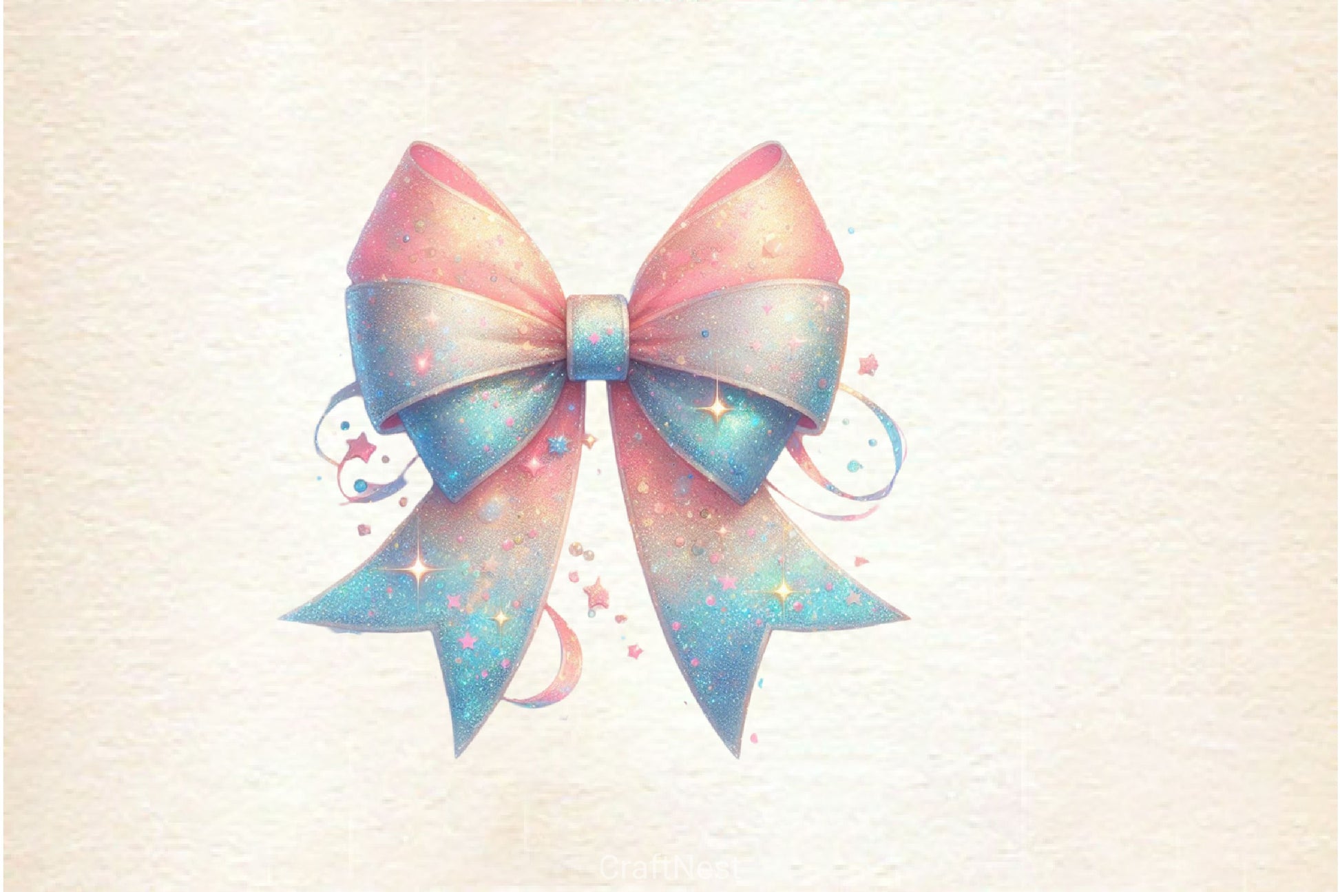 Pastel Glitter Bow Clipart Bundle 5 - CraftNest - Digital Crafting and Art
