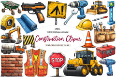 Construction Clipart Bundle - CraftNest - Digital Crafting and Art