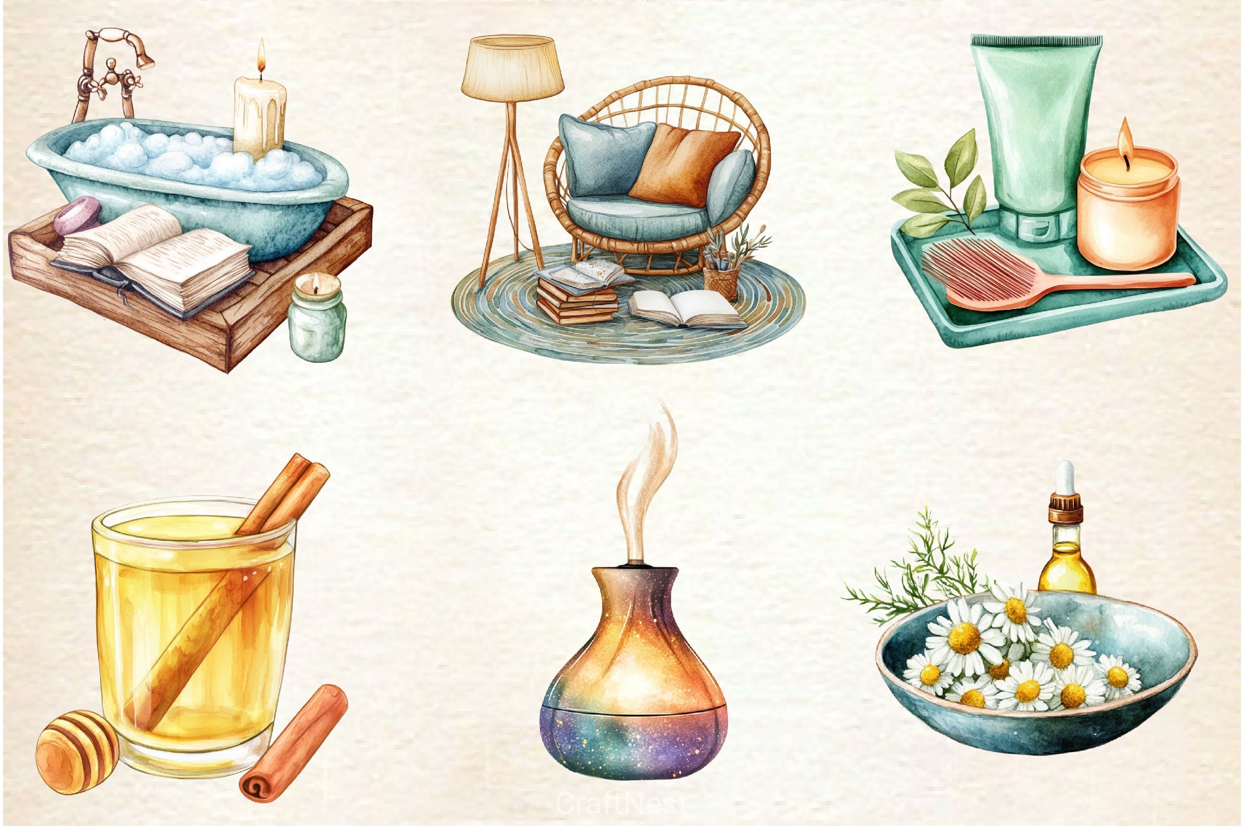 Evening Routine Clipart Bundle 2 - CraftNest - Digital Crafting and Art