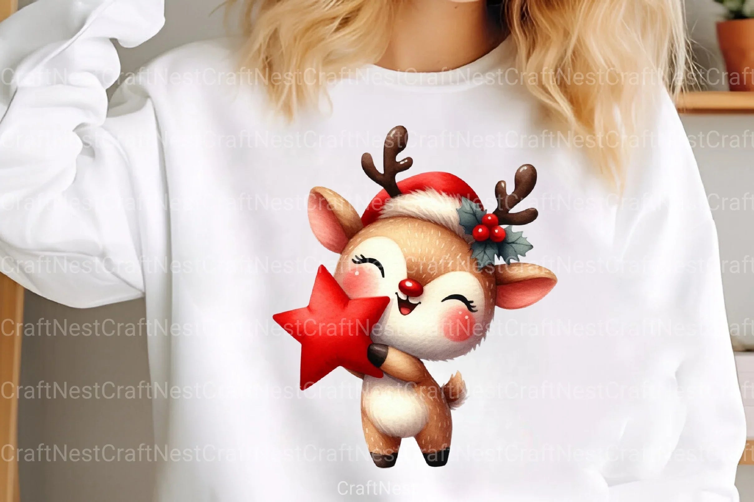 Quirky Christmas Reindeer Clipart Bundle 25 - CraftNest - Digital Crafting and Art