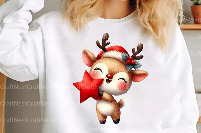 Quirky Christmas Reindeer Clipart Bundle 25 - CraftNest - Digital Crafting and Art