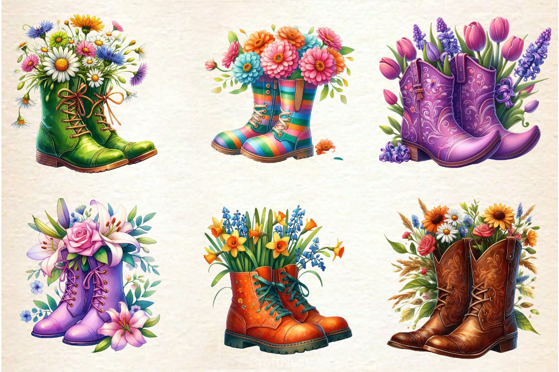 Garden Boots Clipart Bundle 3 - CraftNest - Digital Crafting and Art