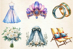 Beach Wedding Set Clipart Bundle - CraftNest - Digital Crafting and Art