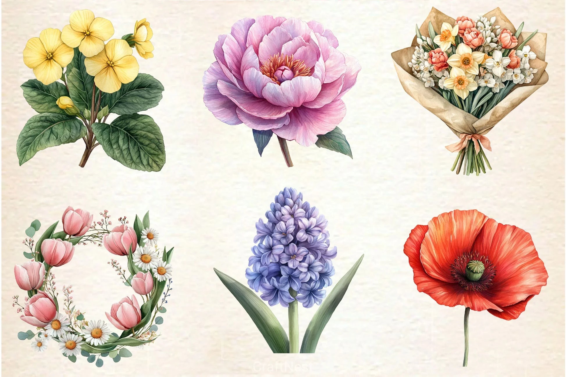Spring Flowers Clipart Bundle 4 - CraftNest - Digital Crafting and Art