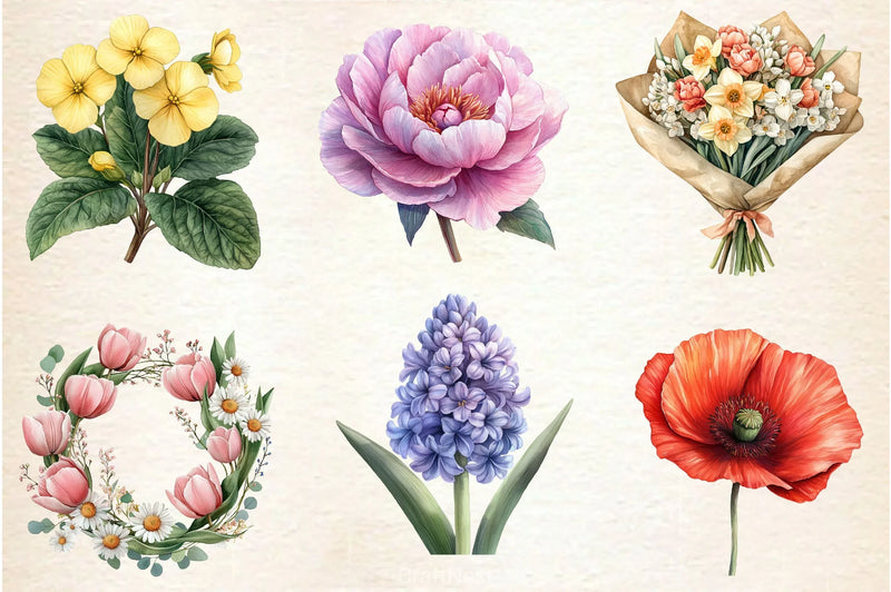 Spring Flowers Clipart Bundle 4 - CraftNest - Digital Crafting and Art