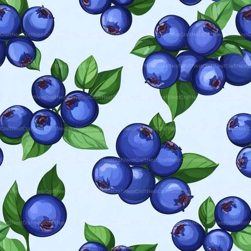 Blueberry Seamless Pattern Papers Digital - CraftNest - Digital Crafting and Art