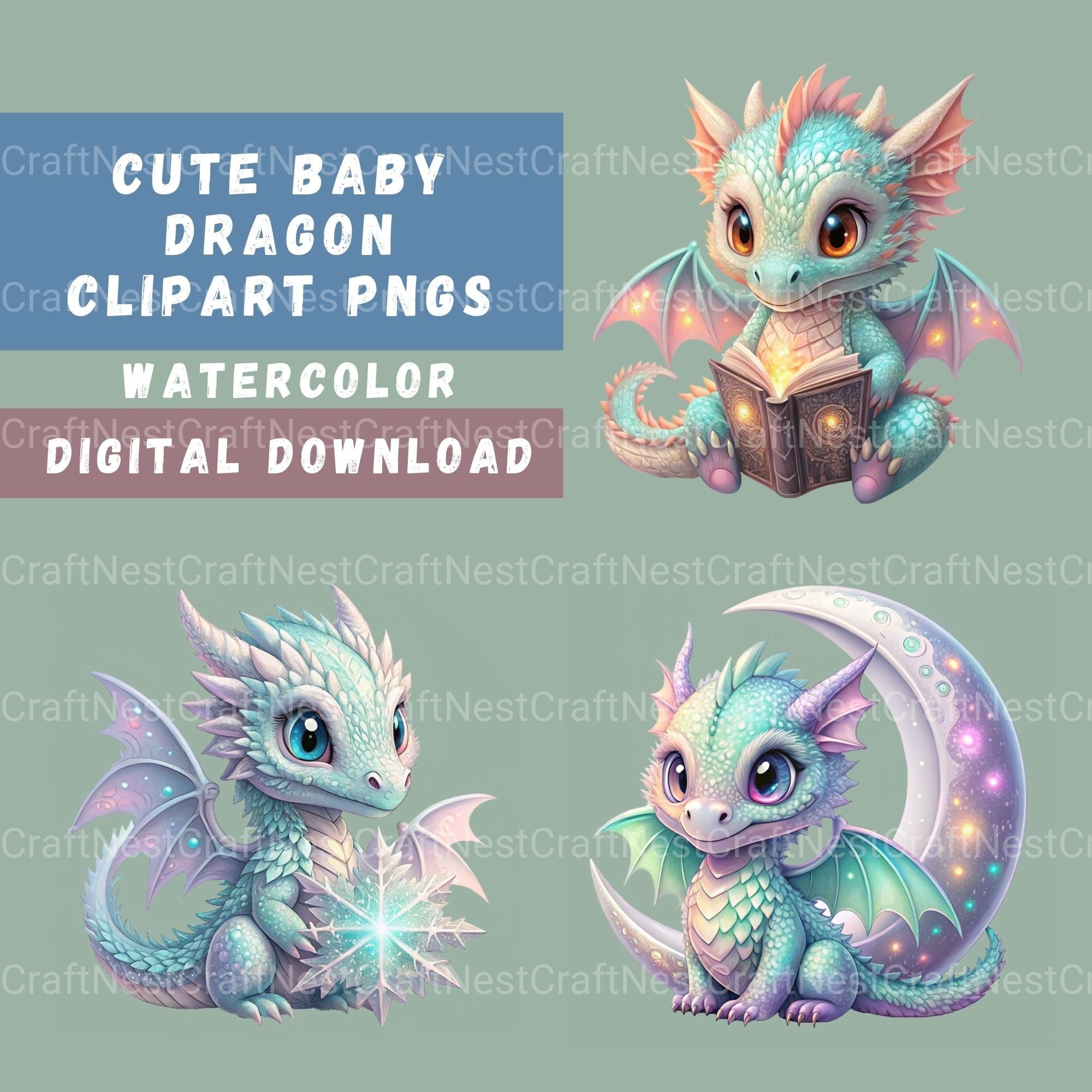 Dragon Babies Clipart Bundle - CraftNest - Digital Crafting and Art