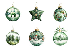 Green Christmas Balls Clipart Bundle - CraftNest - Digital Crafting and Art