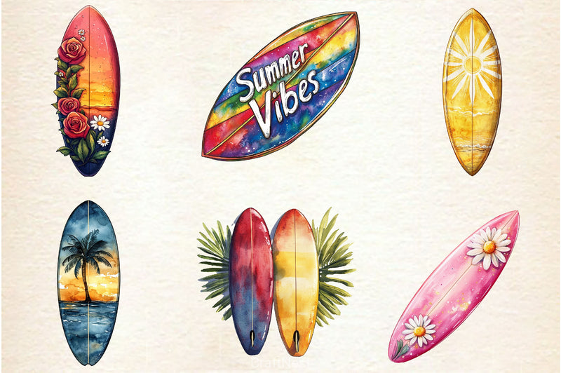 Summer Surfboard Clipart Bundle 2 - CraftNest - Digital Crafting and Art